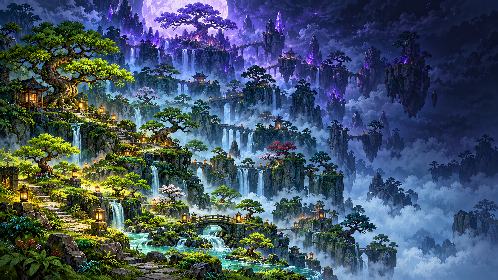 Hash Forest pixel bonsai world